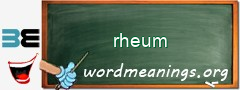 WordMeaning blackboard for rheum